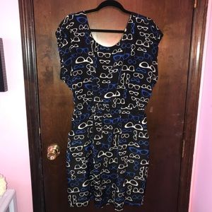 Forever 21+ — Glasses Print Dress with Back Out